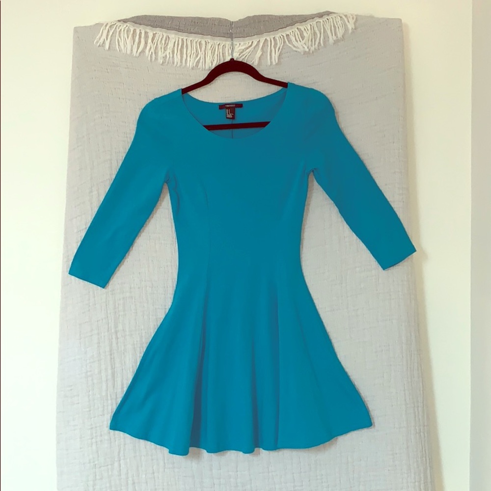 Between blue and teal skater dress